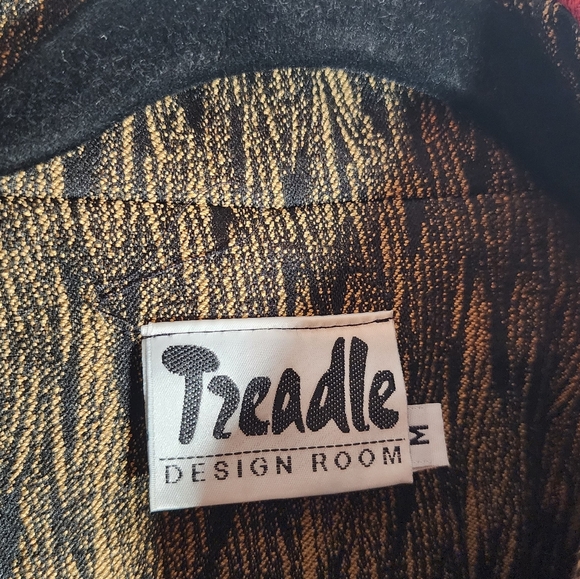 Vintage Women Treadle Patchwork Button Up Jacket Dragonfly Tapestry Sz M - Picture 2 of 8